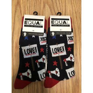EQUAL Stand For Something 2 Pair Love Justice Crew Socks Unisex New